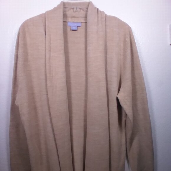 Laura Scott Mid Length Beige Cardigan Sweater 1X - Picture 8 of 14